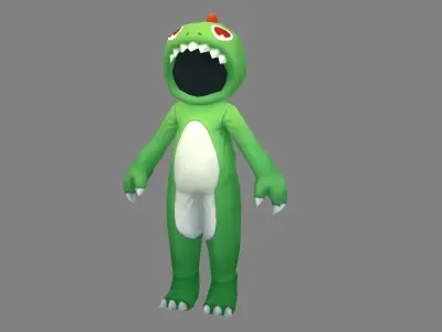 Cartoon dragon costume - cosplay Low-poly 3D model
