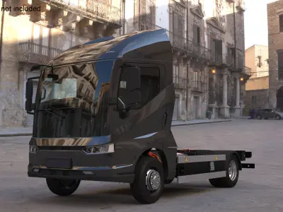 Electric Black Truck No Cargo 3D model