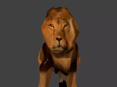 Lion 3d running Low-poly 3D model