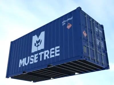 Shipping Container 20ft Low-poly 3D model buy