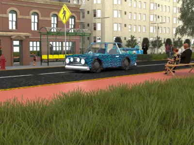 Low Poly Sports Car 3D Model Free low-poly 3D model