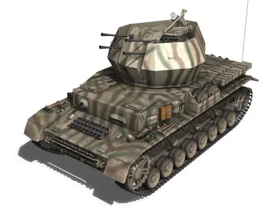 Flakpanzer IV - Wirbelwind - s SS-PzAbt 102 3D model