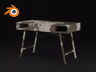 Camouflage military desk 3D model