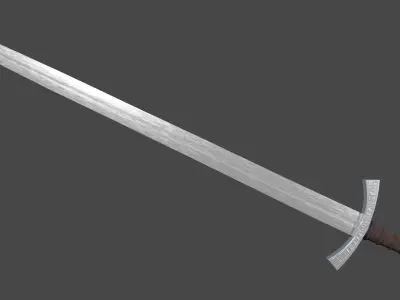 Caroling sword with Falchion handle Low-poly 3D model