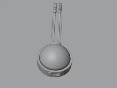 Double-barreled small-caliber gun in the bunker type 3D model
