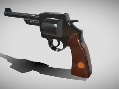 Revolver Gun 3D model shop