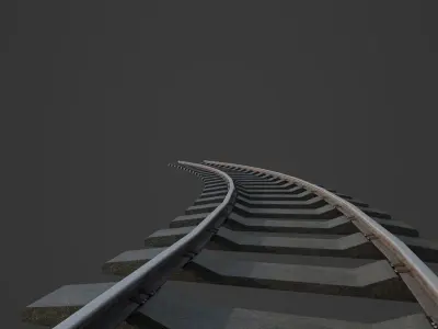 Rail Curve Low-poly 3D model