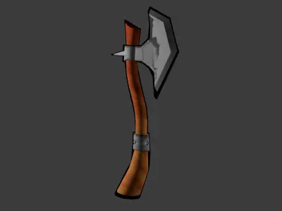 Stylized Low Poly Painterly Axe Low-poly 3D model