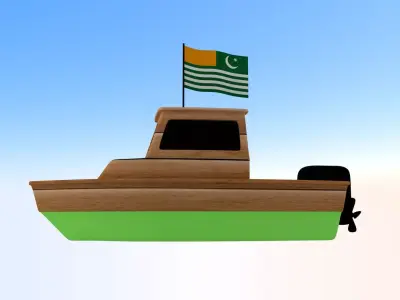 Azad Kashmir Fishing Boat 3D model
