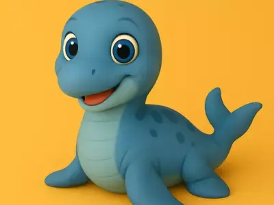 Cute Baby Shonisaurus 3D Model Printable Sea Dinosaur Figurine 3D print model