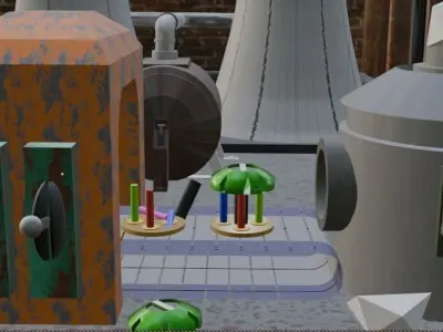 Abandoned Industrial Factory - Toxic Waste Low-poly 3D model