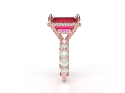 Emerald Engagement Ring 3D print model