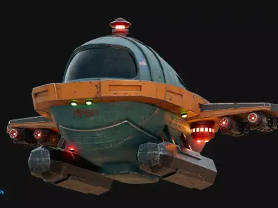 Cartoon Plane Concept 3d Model Game Asset 3D model