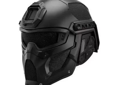 Tactical Modular Assault Helmet 3D Model  Elite  Protection Low-poly 3D model