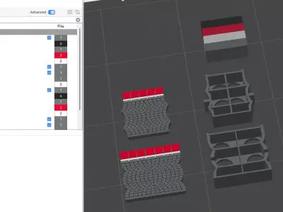 Single Edge Platform Reverse Modules 1-87 FDM color 3D print model