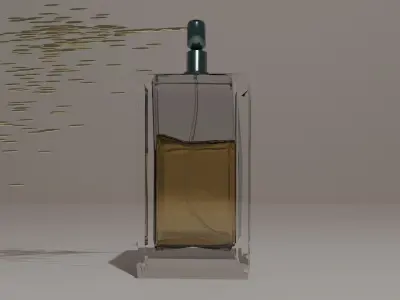 Perfume bottle with fluid animation Low-poly 3D model