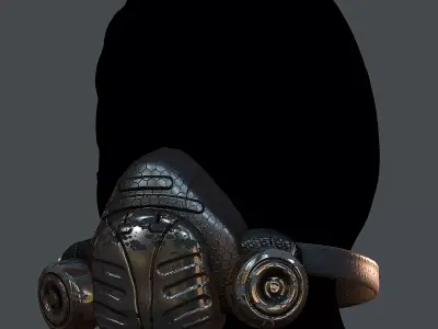 Gas mask helmet 3d model scifi Low-poly  Low-poly 3D model 47