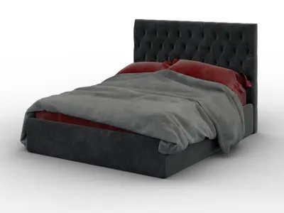 Forli bed with tufted headboard Free 3D model