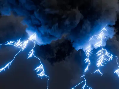 Atmospheric Lightning Flash Animated For Blender 3D model