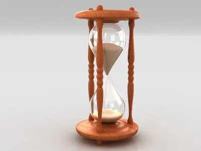 Antique Wood Hourglass Timer  - Sand Clock 3D model