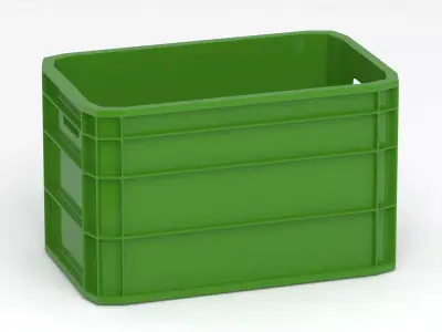 Portable Plastic Crate Green 3D model