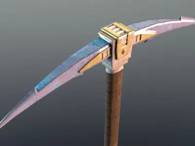 Pickaxe - Mithril Low-poly 3D model