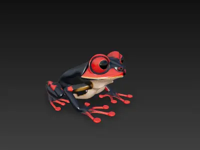 Frog Poisonous Realistic 3D Model Basic - Low Poly Realistic Low-poly 3D model