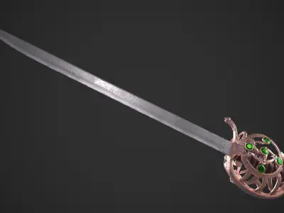 Ceremonial Saber Low-poly 3D model