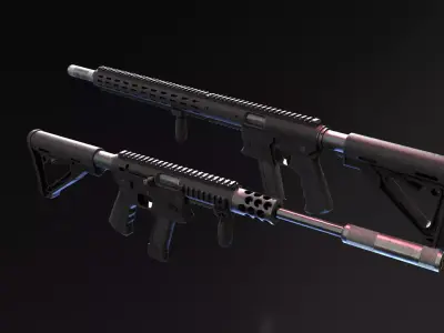 Aero Survival Rifle - Custom Low-poly 3D model