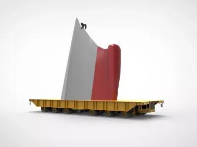 hull trailer at the shipyard 3D model