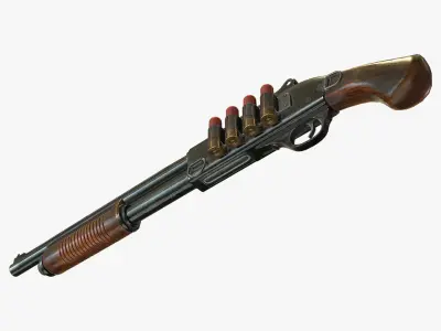 Short shotgun Low-poly 3D model