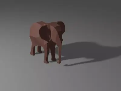 Elephant Low Poly Low-poly 3D model purchase