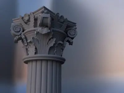 Roman Pillar Low-poly 3D model
