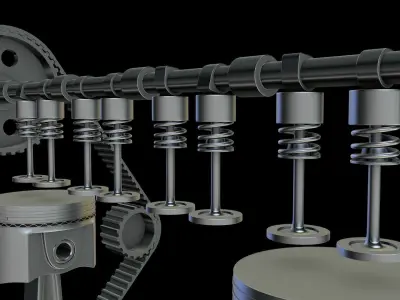 High poly piston engine 3D model 3D model