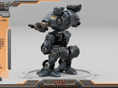Lynx BattleMech Low-poly 3D model
