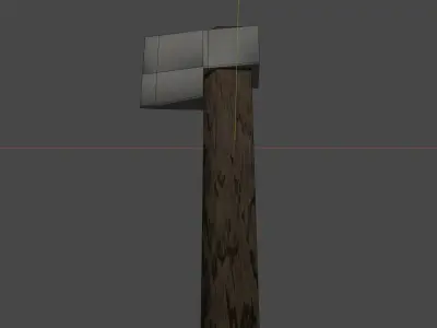 low poly axe wooden pole Free low-poly 3D model