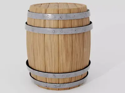 Wooden barrel 02 3D model purchase