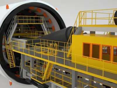Tunnel boring machine 3D model 3D model