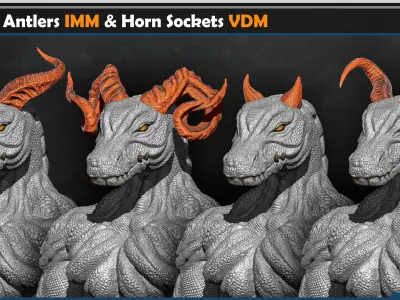 40 Horns Antlers IMM - Horn Sockets VDM Vol 02 3D model