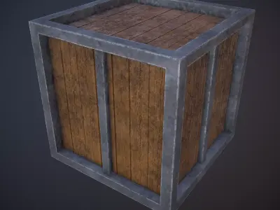 Crate-Box wooden crate Free low-poly 3D model