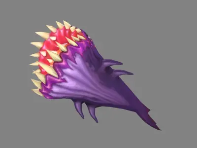 Cartoon Purple Fish Demon - Whale Monster Low-poly 3D model