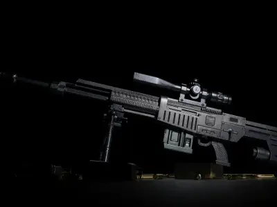 Apocalipt 50R Sniper Rifle Low-poly 3D model