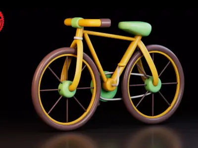 Stylized Bicycle Free low-poly 3D model