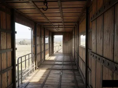 Industrial Railway Maintenance Wagon Low-poly 3D model