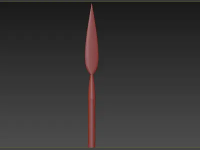 Medieval Spear Low-poly 3D model 5