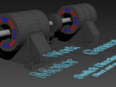 Motor - Work - Generator - Direct Axial Regeneration - Concept 3D model