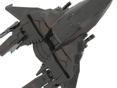 spaceship futuristic fighter jet Low-poly 3D model