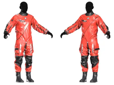 R7 WATERPROOF RESCUE DRYSUIT Low-poly 3D model