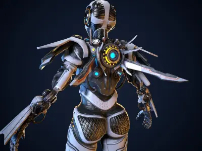 Cyborg Iron Low-poly 3D model