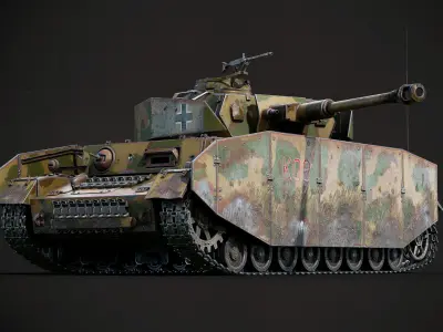 WW2 Tank PZ IV Realtime 3D model
